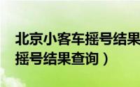 北京小客车摇号结果查询2021（北京小客车摇号结果查询）