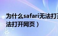 为什么safari无法打开百度（为什么safari无法打开网页）