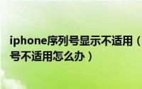 iphone序列号显示不适用（iPhone序列号不适用 苹果序列号不适用怎么办）