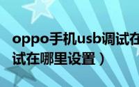 oppo手机usb调试在哪里（oppo手机usb调试在哪里设置）