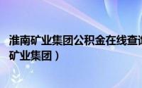 淮南矿业集团公积金在线查询（如何进入查询矿公积金 淮南矿业集团）