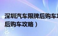 深圳汽车限牌后购车攻略详细（深圳汽车限牌后购车攻略）