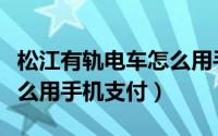 松江有轨电车怎么用手机刷（松江有轨电车怎么用手机支付）