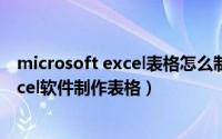 microsoft excel表格怎么制作表格（如何用Microsoft Excel软件制作表格）