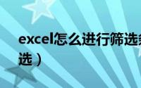 excel怎么进行筛选条件（excel怎么进行筛选）