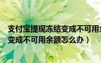 支付宝提现冻结变成不可用余额怎么办理（支付宝提现冻结变成不可用余额怎么办）