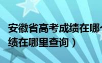 安徽省高考成绩在哪个网站查（安徽省高考成绩在哪里查询）