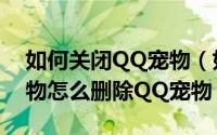 如何关闭QQ宠物（如何关闭以及卸载QQ宠物怎么删除QQ宠物）