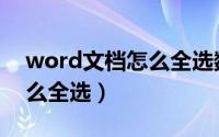 word文档怎么全选数字部分（word文档怎么全选）