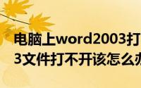 电脑上word2003打不开怎么办（Word2003文件打不开该怎么办）