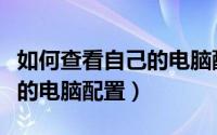 如何查看自己的电脑配置信息（如何查看自己的电脑配置）