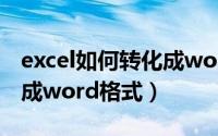 excel如何转化成word表格（excel如何转化成word格式）