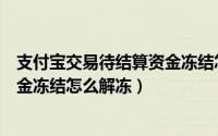 支付宝交易待结算资金冻结怎么回事（支付宝交易待结算资金冻结怎么解冻）