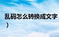 乱码怎么转换成文字（乱码文字如何转码查看）