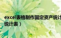 excel表格制作固定资产统计表（怎么用Excel制作固定资产统计表）