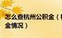 怎么查杭州公积金（杭州市如何查询住房公积金情况）