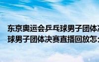 东京奥运会乒乓球男子团体决赛视频回放（东京奥运会乒乓球男子团体决赛直播回放怎么观看）