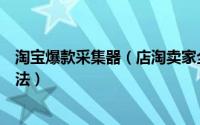 淘宝爆款采集器（店淘卖家全网采集同行店铺爆款数据的方法）