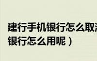 建行手机银行怎么取消短信服务费（建行手机银行怎么用呢）