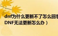 dnf为什么更新不了怎么回事（地下城与勇士卡在更新界面 DNF无法更新怎么办）