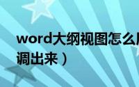 word大纲视图怎么用（word大纲视图怎么调出来）