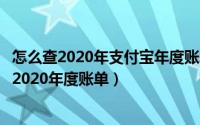 怎么查2020年支付宝年度账单（如何在支付宝上查看自己的2020年度账单）