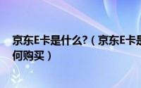 京东E卡是什么?（京东E卡是什么 京东E卡与京东卡区别 如何购买）