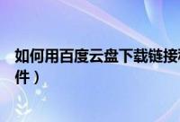 如何用百度云盘下载链接种子（如何用百度云盘下载种子文件）