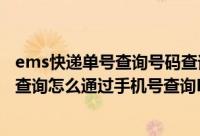 ems快递单号查询号码查询为什么查不到（ems没单号怎么查询怎么通过手机号查询EMS快递）