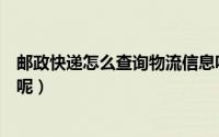 邮政快递怎么查询物流信息呢（邮政快递怎么查询物流信息呢）