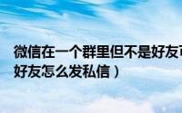 微信在一个群里但不是好友可以私发信息吗（微信群里不是好友怎么发私信）