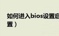 如何进入bios设置启动项（如何进入bios设置）