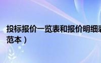 投标报价一览表和报价明细表（投标报价表(综合单价)Excel范本）