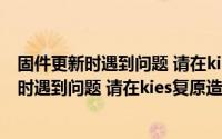 固件更新时遇到问题 请在kies里选择复原（i9305固件更新时遇到问题 请在kies复原造成）