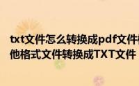 txt文件怎么转换成pdf文件格式（使用迅捷PDF转换器把其他格式文件转换成TXT文件）