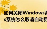 如何关闭Windows系统自动更新（Windows系统怎么取消自动更新）