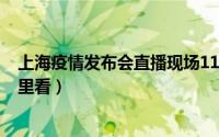 上海疫情发布会直播现场11月9日（上海疫情发布会直播哪里看）