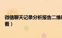 微信聊天记录分析报告二维码（微信聊天记录分析报告如何看）