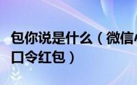 包你说是什么（微信小程序包你说如何发语音口令红包）