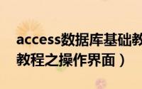 access数据库基础教程（access数据库入门教程之操作界面）