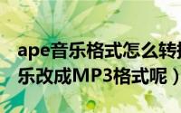 ape音乐格式怎么转换（怎么把ape格式的音乐改成MP3格式呢）