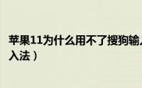 苹果11为什么用不了搜狗输入法（苹果11怎么用不了搜狗输入法）