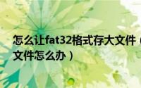 怎么让fat32格式存大文件（FAT32格式磁盘无法复制超大文件怎么办）