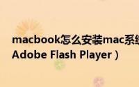 macbook怎么安装mac系统（苹果电脑Mac系统如何安装Adobe Flash Player）