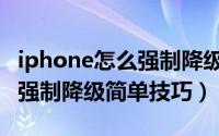 iphone怎么强制降级（iphone所有系列手机强制降级简单技巧）