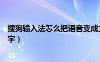 搜狗输入法怎么把语音变成文字（搜狗怎样语音输入变成文字）