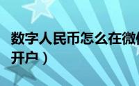 数字人民币怎么在微信开通（数字人民币怎么开户）