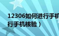 12306如何进行手机号核验（12306如何进行手机核验）