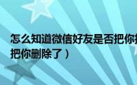 怎么知道微信好友是否把你拉黑了（怎么知道微信好友是否把你删除了）