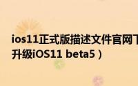 ios11正式版描述文件官网下载（iOS11描述文件下载 如何升级iOS11 beta5）